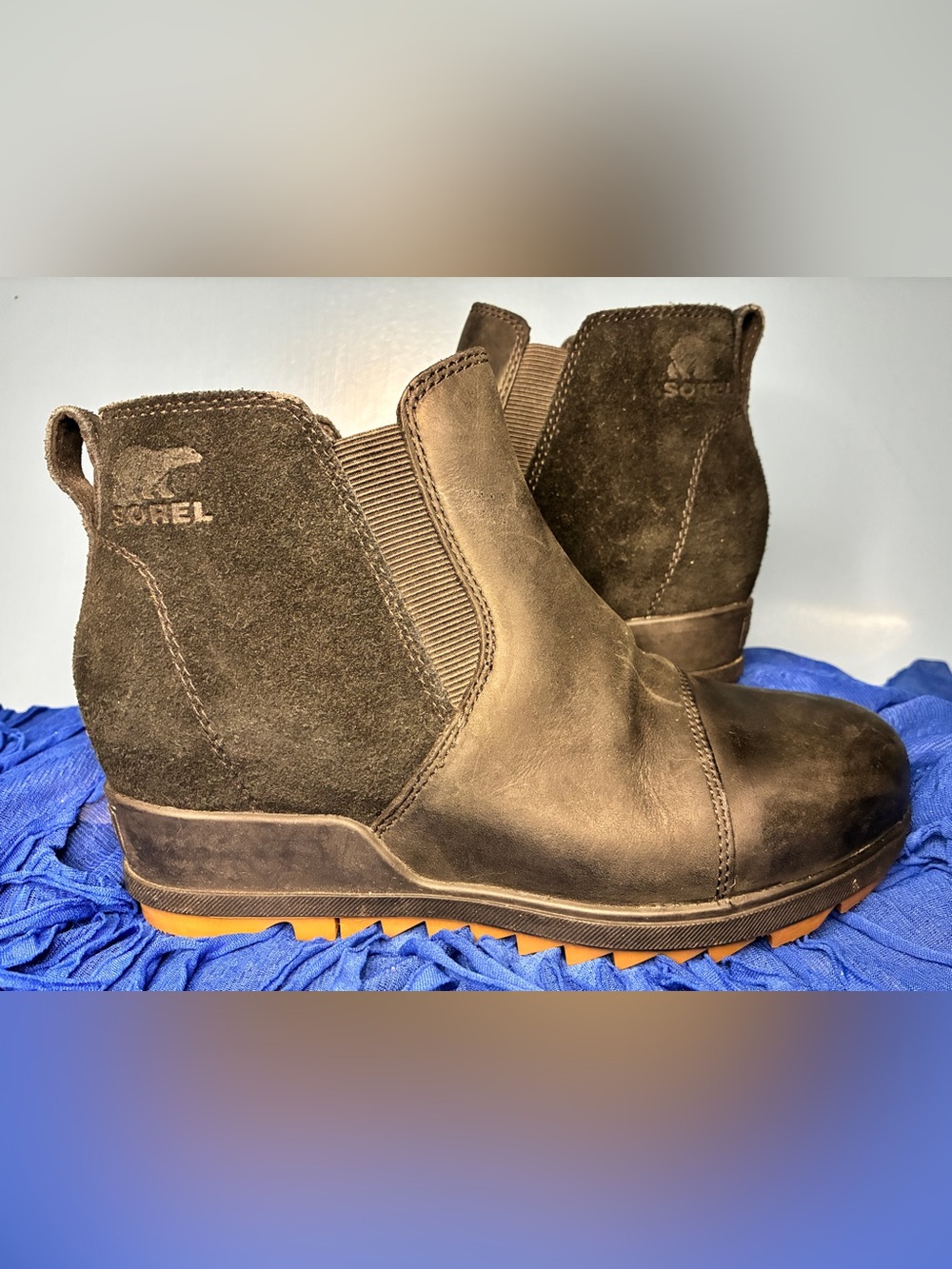 Sorel Black Suede Ankle Booties